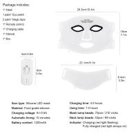 Máscara De Silicona LED Con Cuello 7 Colores Terapia De Luz Roja Fotón Infrarroja Flexibilidad Facial Máscara Reparación De Piel Sin Cable Usar - details 17
