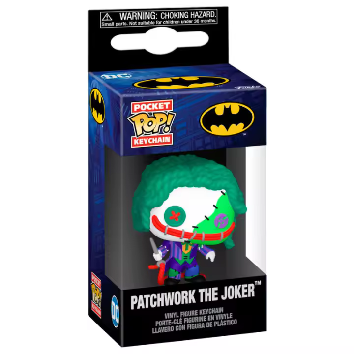 Llavero Pocket POP DC Comics Patchwork JokerFigura  Coleccionable - Idea de Regalo- Mercancia Oficial - Juguetes para Niños y Adultos - Movies Fans - Muñeco para Coleccionistas y Exposición - 1