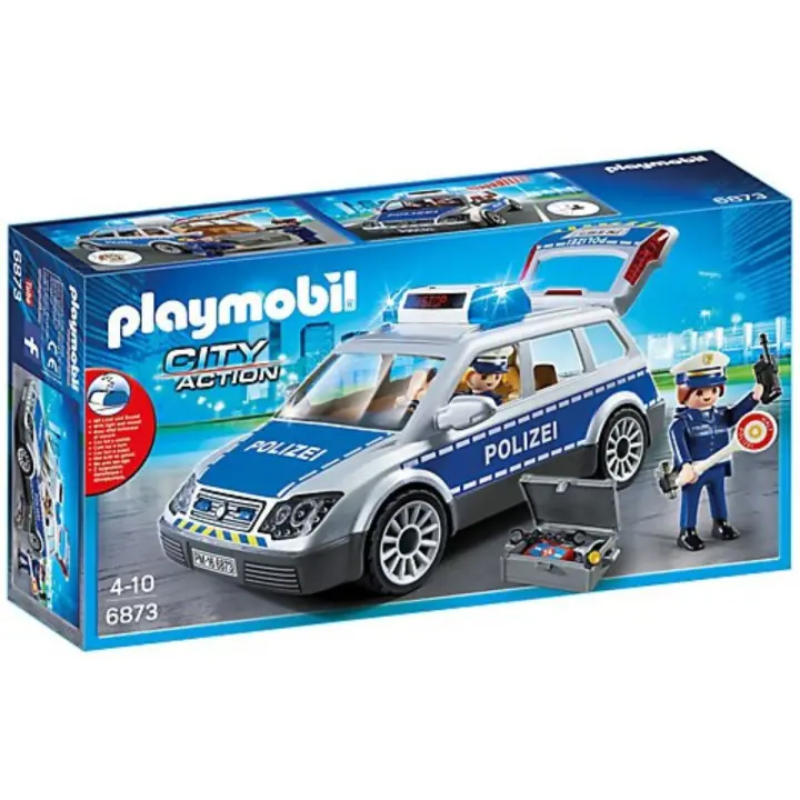 PLAYMOBIL - COCHE DE POLICÍA CON LUZ Y SONIDO, 6873, TIENDA CON LICENCIA OFICIAL - 1