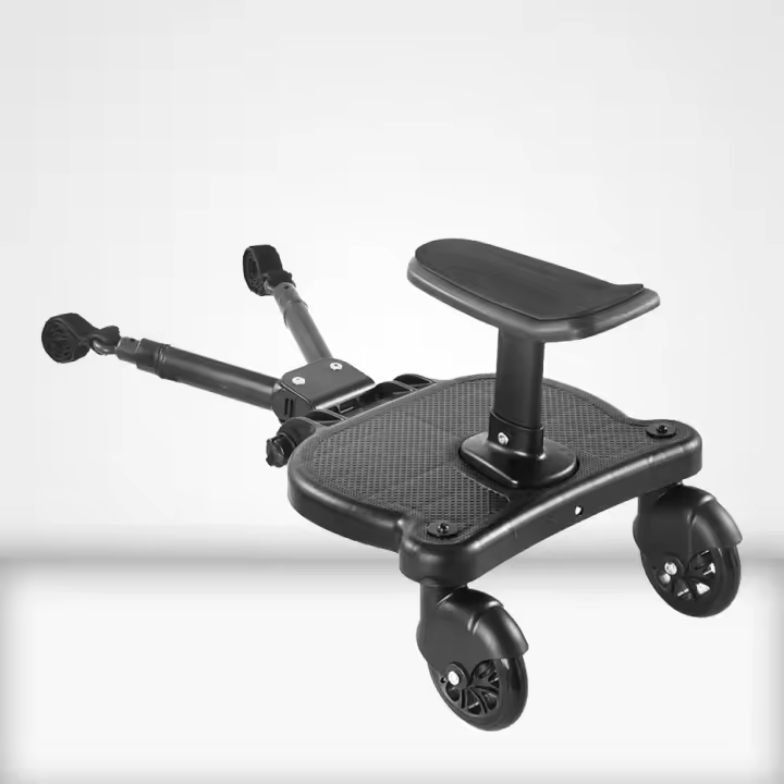 2025 Nuevo Tablero Universal para Cochecito con Asiento Desmontable, 2en1 Siéntate y de pie  Tablero deslizante para la mayoría de los cochecitos,Sostiene a los Niños Hasta 55 LBs Stroller Standing Board (Negro) - 1
