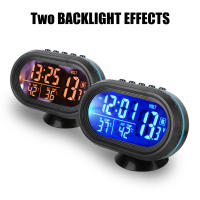 Reloj Digital Para Coche 12V/24V Con Voltímetro Y Termómetro LCD De 3 En 1 Accesorio Interior Con Luz Nocturna Y Advertencia De Frío - details 7