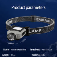Linterna Frontal LED COB Sensor USB Recargable Con Batería Integrada Para Pesca Y Camping Luz De Cabeza Con Clip Para Gorra - details 10