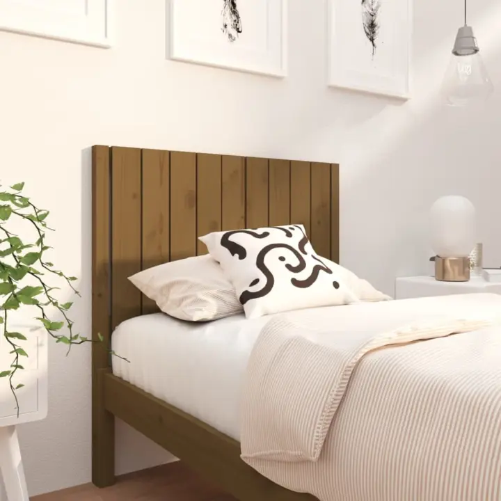 vidaXL Cabecero de cama madera maciza pino marrón miel 95,5x4x100 cm - 1