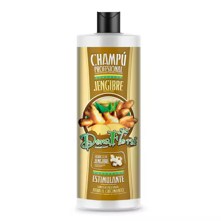 Dona Flora Champú Jengibre 1000ml - Cabello más fuerte, suave y brillante - Vendido por Beauty World Distributor - 1