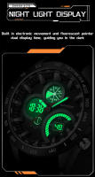Reloj De Pulsera Deportivo Para Hombre SANDA De Lujo Acero Inoxidable Tiempo Dual Pantalla LED Luminosa Resistente Al Agua Con Alarmas Y Calendario - details 5