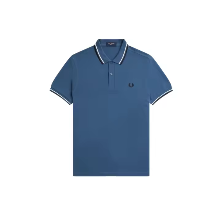 Fred Perry Slim Fit Twin Tipped Polo Midnight Blue / Snow White / Black - 1