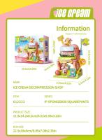 Bloques De Construcción SpongeBob SquarePants Ciudad Calle Hamburger House Tienda De Helados Galería De Arte Modelo De Bloques Para Niños Juguetes DIY Regalos - details 13