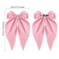 3Pcs Clip Para El Cabello Elegante De Lazo Grande En Satén Para Mujer Accesorios De Cabello Simples Y Solos Barretas De Moda - details 0