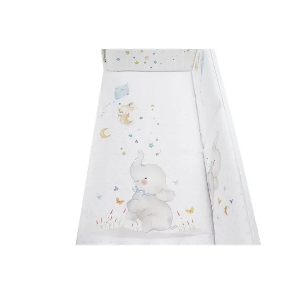 INTERBABY SET DE 2 PIEZAS FUNDA NORDICA CON RELLENO + CHICHONERA MODELO ELEFANTE ROSA / AZUL - 1