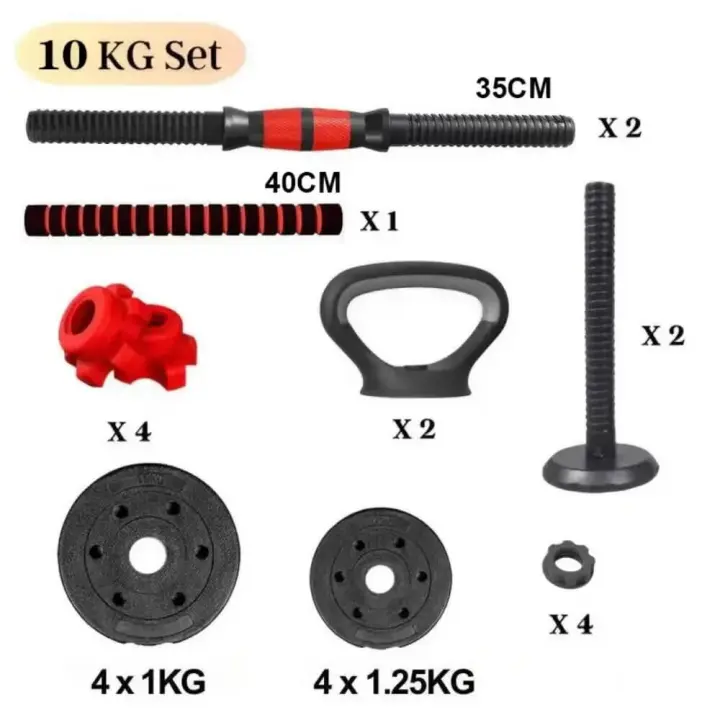 ALLINLIFE Juego de mancuernas ajustables 6 EN 1, 10KG, 15KG , 20KG, 30KG, 40KG ,50KG, equipo de ejercicio, suministros deportivos para construir, perder peso, entrenamiento corporal completo sin salir de casa （Consigue guantes de regalo） - 1