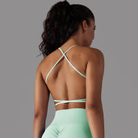 Top Deportivo Para Mujer Sexy Cruzado En Yoga Gimnasio Entrenamiento Correr Estirable Fitness Tank Top Transpirable Nylon - details 14