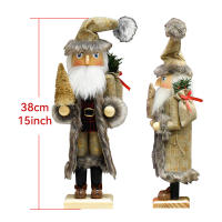 Nutcrackador De Madera 38CM Soldado Figura Artesanal Decoración De Navidad Para Escritorio De La Casa Regalo Para Niños - details 2