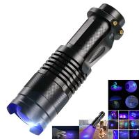 Lámpara De UV LED Mini Torchta Ultravioleta 395nm Impermeable De Aleación De Aluminio Para Verificación De Marcadores Y Detectores De 3 Modos - details 1