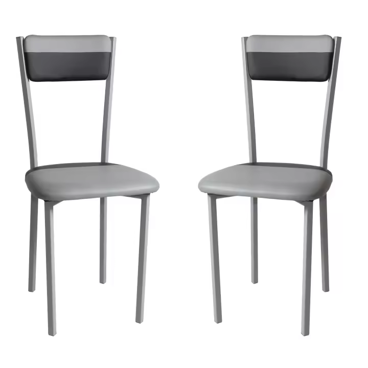Pack de Sillas Cocina Comedor Estilo Moderno en Color Negro y Gris  89x43x45 cm - 1