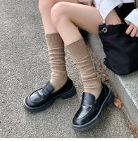Medias Largas De Mujer En Color Sólido Estilo Preppy Japonesa Moda Dulce Medias De Algodón Y Poliéster Con Elástico Para Otoño E Invierno - details 4