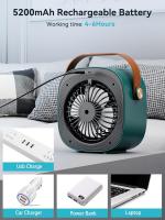 Ventilador de aire acondicionado portátil de 6,6*6,7*3,8 pulgadas, enfriador de aire personal USB, humidificación independiente, 3 velocidades, mini ventilador de aire acondicionado de niebla, adecuado para el hogar, viajes, oficina, exteriores - details 3