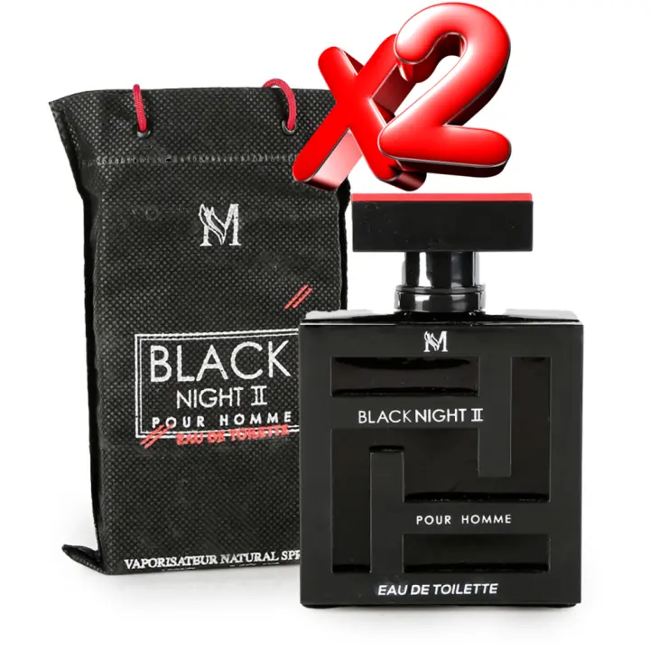 2 UNIDADES Black Night II Eau de Toilette para hombre 100ml Montage Brands Fragancia inspirada en otros perfumes Perfume masculino - 1