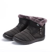 Botas De Invierno Impermeables Para Mujer 2024 Nuevas Con Peluche Botas De Nieve De Tobillo Calientes Negro Coupl Plataforma De Algodón Botines Para Adultos - details 1