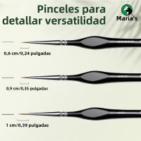 Lotes De 3/6 Pinceles Micro Marie's Para Pintura De Miniaturas Con Mango Triangular Para Acrílico Artesanía Modelos Figura De Miniatura Y Rocas - details 4