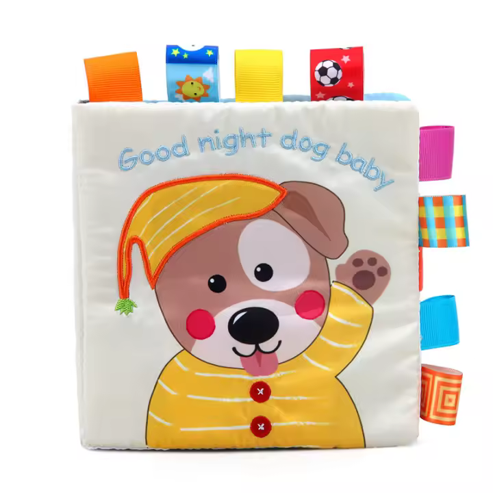 Libro de tela para cachorros para bebés que no se puede romper, educación de la primera infancia, libro de juguetes educativos que se puede masticar y no se decolora. - 1