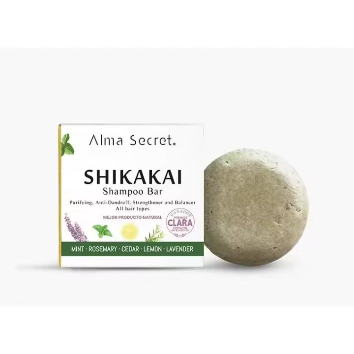 Champú Sólido Shikakai Anticaída Alma Secret | Champú solo, Champú + Mascarilla o Pack con Gel Rizos Ocean Curly - 1
