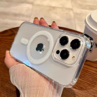 Funda Magnética Para iPhone Con Carga Inalámbrica Compatible Con Magsafe Transparente Antigolpes Resistentes a Los Choques Para iPhone 11 pro Max Hasta iPhone 15 Air - details 0