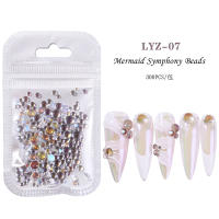 300Pcs Rhinestones De Mermaid Uso En Uñas Colores Caramelo Tamaños Mixtos Cristal Redondo Translúcido Aurora Para Decoración DIY - details 14