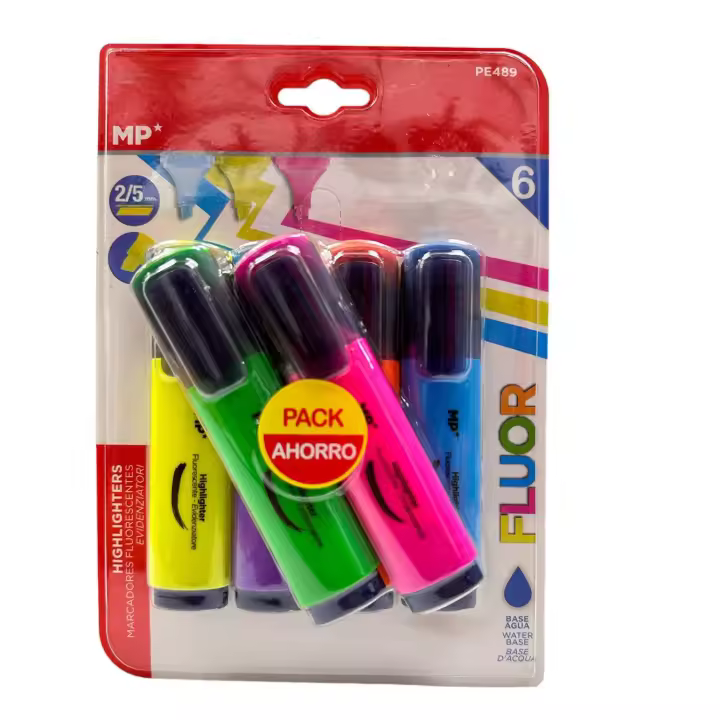 2 paquete de 6 Subrayadores, Marcadores Punta Biselada, Resaltadores, Colores Pastel,colores fluorescentes ,Juego de 6 Resaltadores, Material de Oficina, Material Escolar, Colores Surtidos, Punta 2-5mm, 11,2cm de Largo. - 1