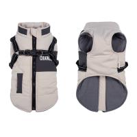 Chaqueta Para Perro Con Doble Correa Y Capucha Chaqueta De Viento Para Mascotas Material Poliéster Calor Para Otoño/Invierno - details 1