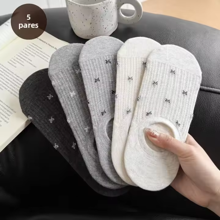 Calcetines Deportivos Invisible Para Mujer Y Hombre Pares Pares Patrón De Lazo Unisex Para Pares Regalo De Vacaciones Primavera Verano - 1