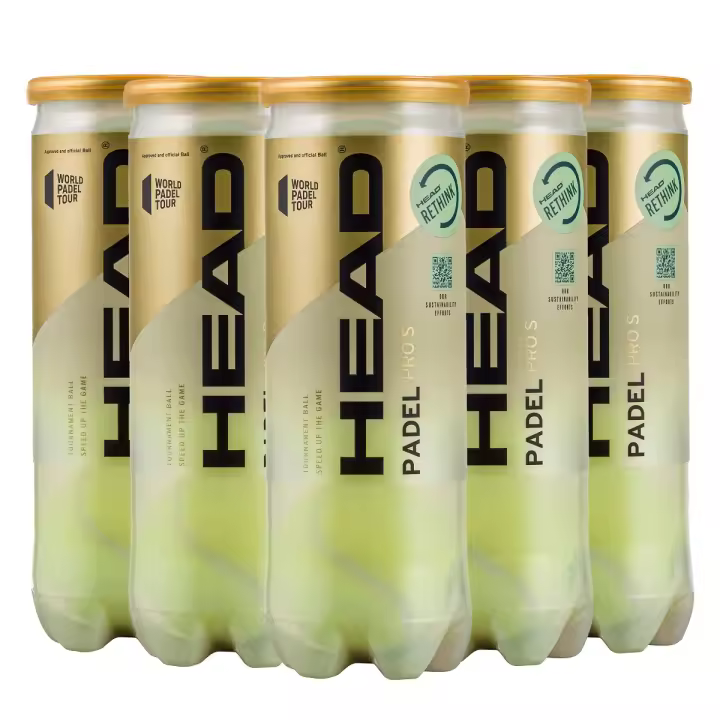 Head Padel PRO S (2023) - Lote Pack 5 Botes, 15 Pelotas Padel, Profesionales, Super Veloces, Homologadas, Máxima Calidad, Rendimiento - 1
