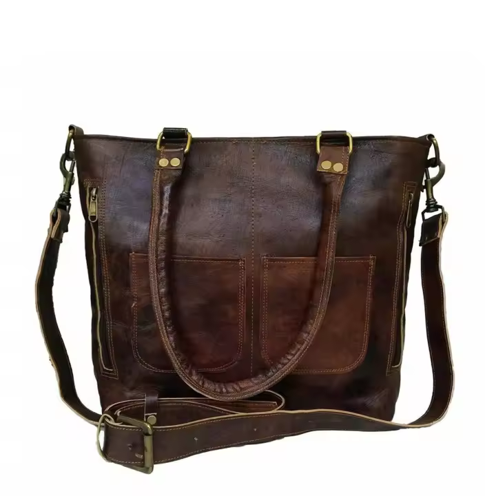 Handmade Women Vintage Real Leather Shoulder Messenger Tote Handbag Casual Purse - 1