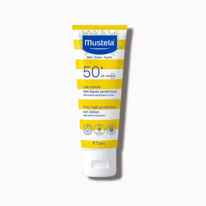 Mustela Crema Solar Facial SPF50+ para Bebés y Niños con Protección Solar Alta y Aguacate BIO - 1