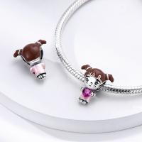 Encantos De Pareja De Niño Y Niña Platinados Con Circonia Para Pulsera O Collar Joyería Para Mujer Pendiente Clásico De Moda Vintage Romántico - details 137