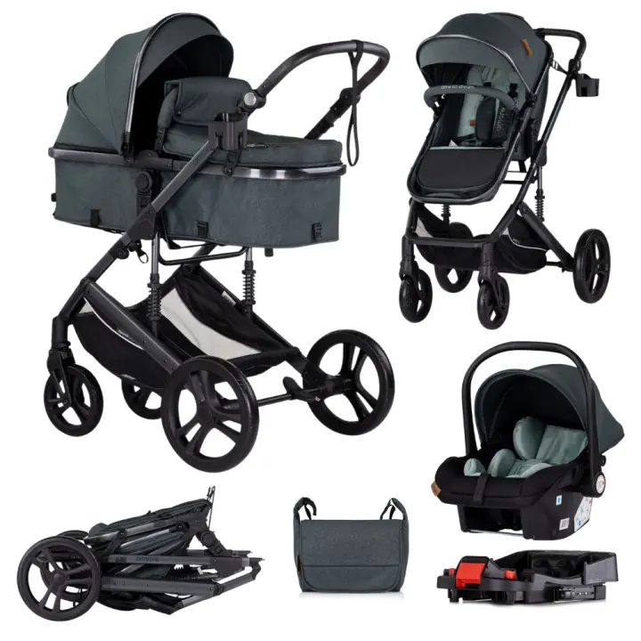 CHIPOLINO Carrito de bebé trío convertible AMORE con base Isofix de Chipolino – hasta 22 kg - 1