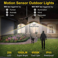 Luces Solares Para Exteriores Con Sensor De Movimiento 234/280 LED Impermeables Y Seguridad Iluminación De Pared Jardín Luz Solar Potenciada - details 7