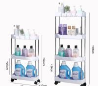 Carrito De Ruedas Multicapa Para Baño Y Cocina Organizador De Maquillaje Estante Móvil Para Sala De Estar Plástico Resistentes Cuatro Capas - details 9