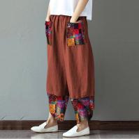 Pantalones Vintage Para Mujer Estampado Casual Cintura Alta Elástica Pierna Recta Suelta Pantalones De Verano Lady Cargo - details 4