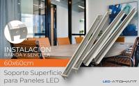 LED ATOMANT Marco de superficie compatible con paneles LED de 60x60 cm. Fabricado en aluminio resistente, permite instalar paneles LED en techos donde no es posible el montaje empotrado. Ideal para oficinas, comercios y espacios interiores. - details 0