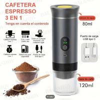 Cafetera eléctrica portátil, cafetera para automóvil para viajes y campamentos, cafetera que funciona con baterías compatible con café molido y cápsulas, color negro - details 10