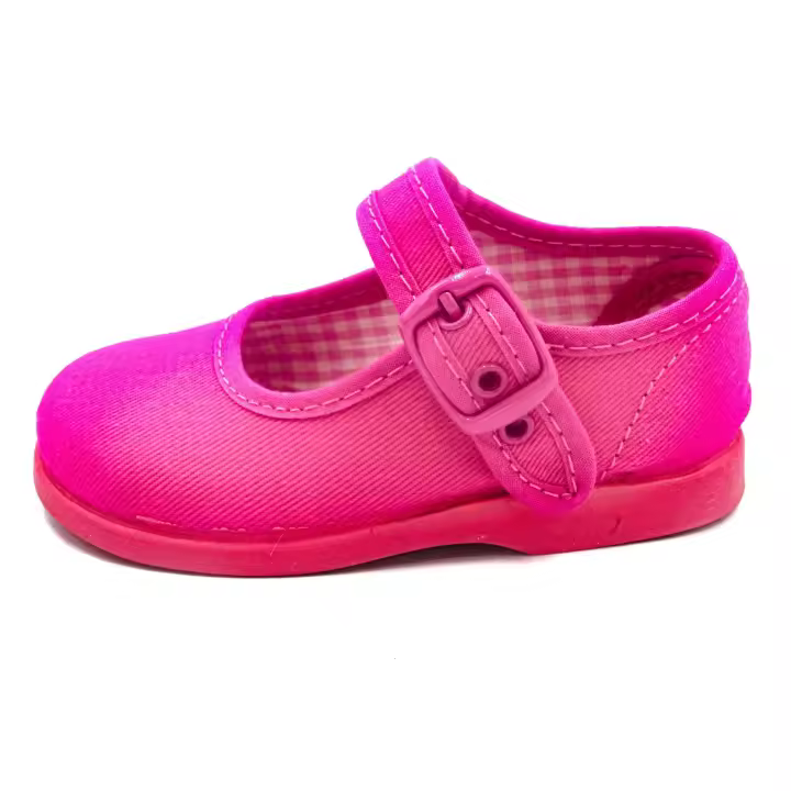 Mercedita Clasica Para Niña De Tela Con La Suela De Goma - 1