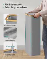 Cesto de Ropa Sucia con Tapa 65L, Plegable, Forro de Malla Extraíble, Tejido Oxford, Asas de Bambú, 42x22.5x70.5 cm - details 11