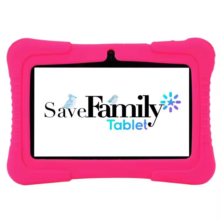 Save Family Tablet niños Kids 7" ROSA QuadCore 2+32GB WIFI Navegador Infantil Seguro Doble Control Parental Conexion reproductor Musica Anti-Bullying Juegos Modulo Montessori SaveFamily Certificada por Google - 1