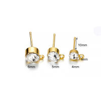 50Pcs Postes De Aretes Con Piedras Preciosas De 4 5 6 Mm Para DIY Componentes De Aretes Accesorios De Metal Para Joyería - details 2