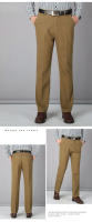Pantalones Casuales Para Hombre 100% Algodón Verano Delgados Clásicos Otoño Gruesos Negocios Moda Cómodos Elásticos Rectos Talla Alta Bolsillos - details 9