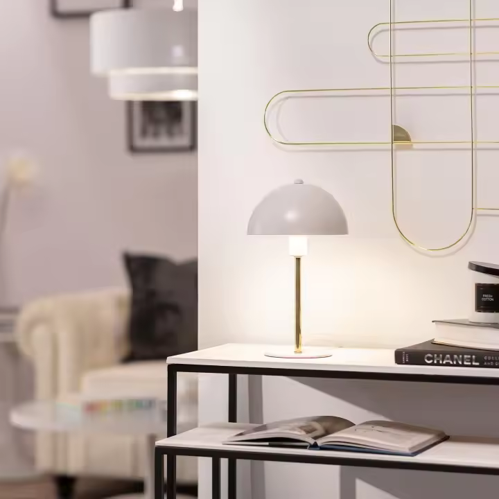 Ledkia Lámpara de Mesa de Metal Wavuli Blanco - 1