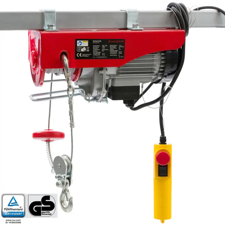 AREBOS Cabrestante Polipasto Malacate elÃ©ctrico Montacargas Torno de cable 100/200 kg - 1
