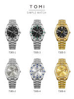 TOMI 4PCS Reloj De Negocios Para Hombre Lujo Con Caja De Regalo Caja De Diamante Calendar Correa De Acero Inoxidable Reloj De Cuarzo - details 5