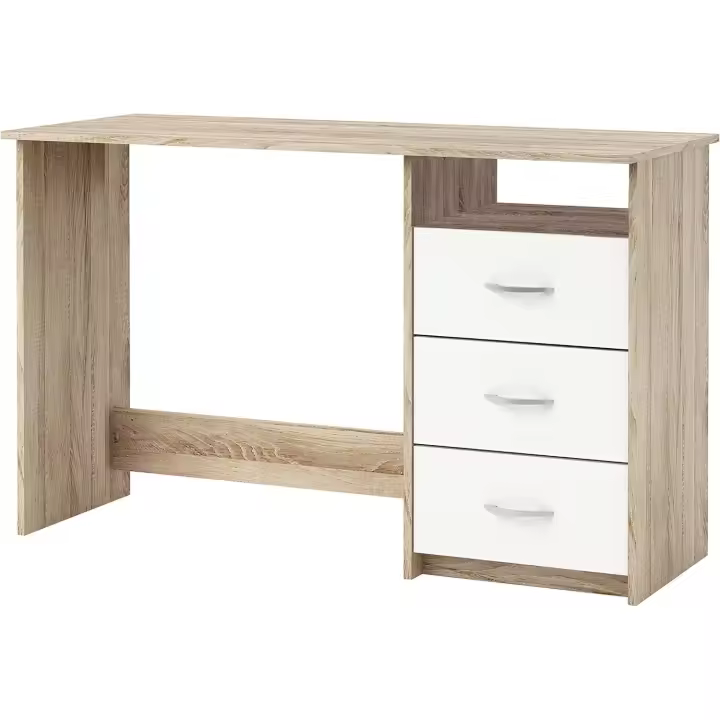 Miroytengo Escritorio Juvenil con Cajones y Hueco Color Blanco o Roble/Blanco 123 cm - 1