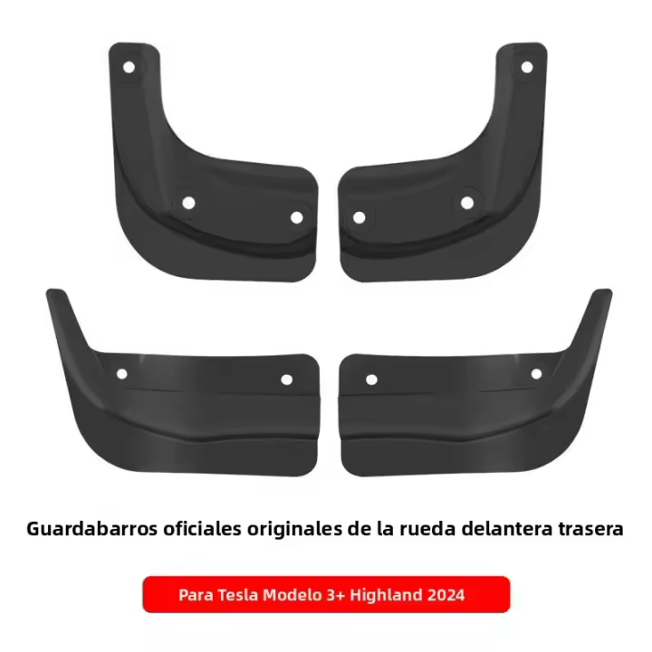 Mangas De Barro Para Tesla Model 3 Highland 2024 Guardabarros Oficiales Antelastos Delanteros Y Traseros Accesorios Model3 Material TPE - 1